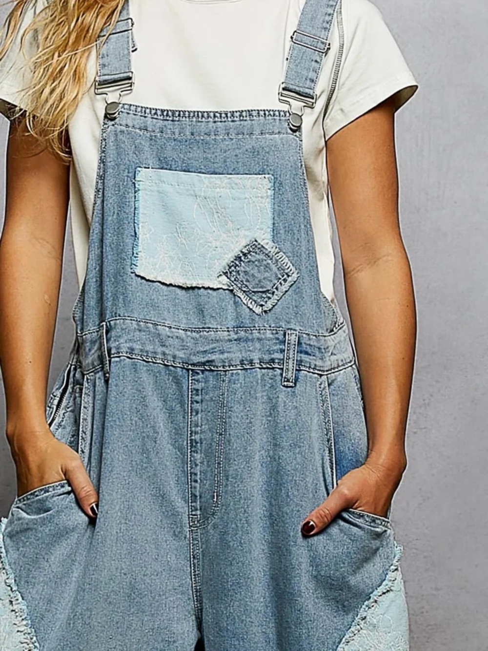 POL Lace Barrel Jogger Overalls